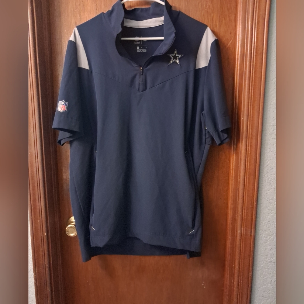 Nike Dallas Cowboys Sideline Coaches Short-Sleeve Quarter-Z Men's Large
